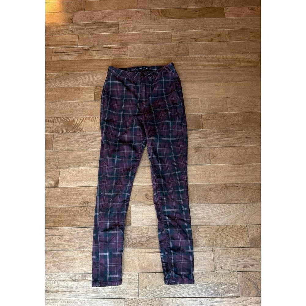Almost Famous Plaid Size7 Skinny Leg Pants Juniors